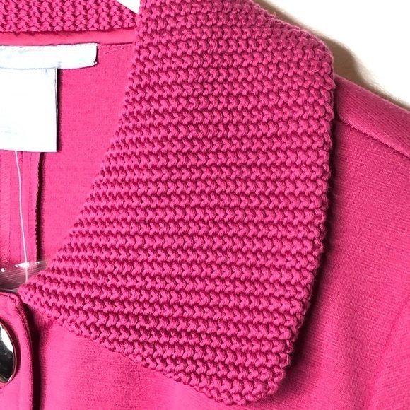 Tara Ryan Mauvelous Cropped Jacket Mauve Pink Knit Button Front Medium NEW - Picture 8 of 9
